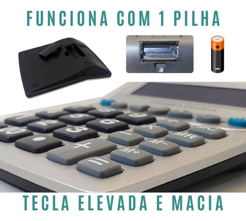 Kit 12 Calculadora Grande Gigante Balcão Problema Visão