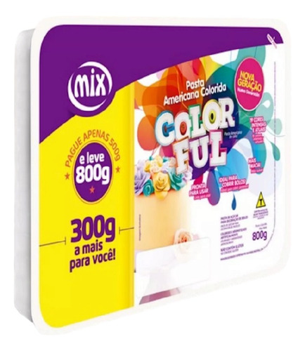 Pasta Americana Colorida Mix Color Ful - 800 Gr.