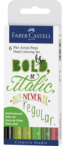 Conjunto Marcadores Pitt Artist Lettering Jardin X 6 Faber Castel