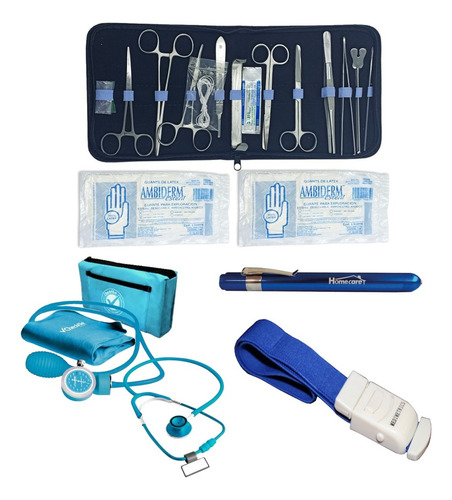 Kit Medicina Enfermería Estudiante Accesorios Azul