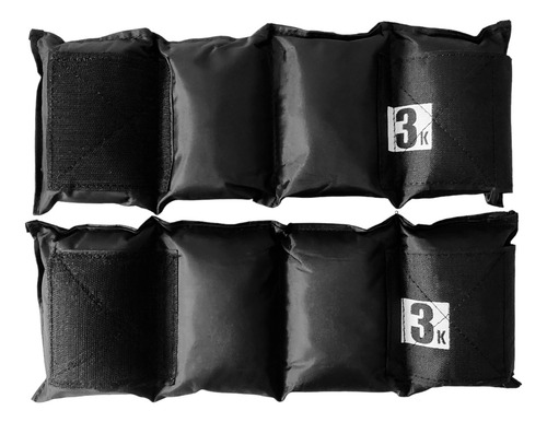 Pesas Fitness Par De Polainas Para Tobillos 3kg Cada Una Negro