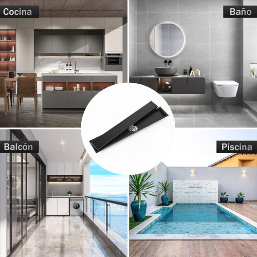 Coladera De Baño Acero Inoxidable Invisible Desagüe 10x80 Cm