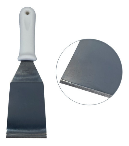 Espátula Para Lanche Chapeiro Aço Inox Profissional Cor Curva