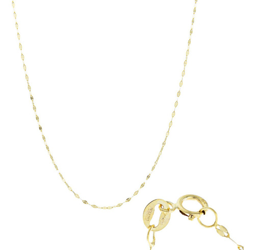Cadena De Oro Italiano 10k Granito De Cafe 45 Cm X 1 Mm