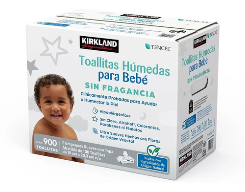 Toallitas Húmedas Para Bebé, Kirkland Signature, 900 Piezas.