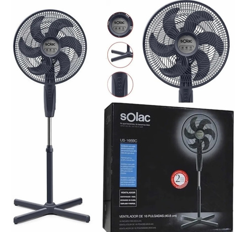 Ventilador De Pedestal Solac Vps-16br 3 Velocidades