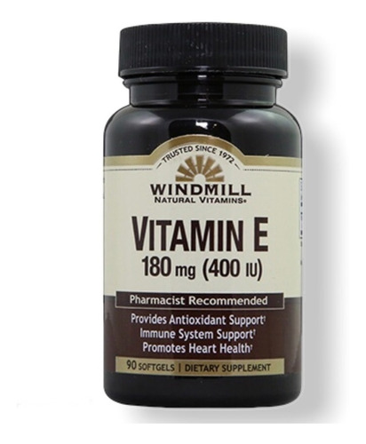 Vitamina E 180mg (400 Iu) Windmill 90 Softgels 