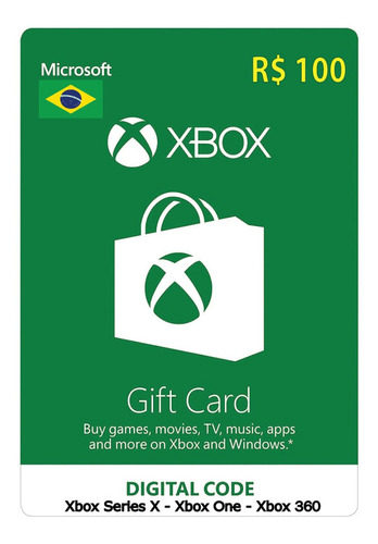Xbox Live Brasil 100 Reales Xbox One Xbox Series X 360 