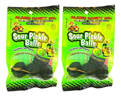 Alamo Candy Sour Pickle Balls, 1 Oz (paquete De 2)