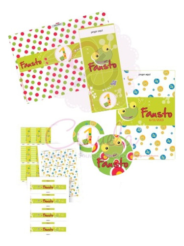 Cotillón Combo Sapo Pepe Editable Cumpleaños Candy Bar