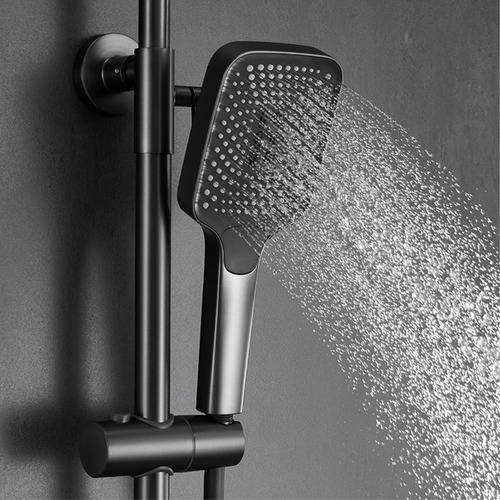 Llave Monomando Ducha Columna Black Digital Thermostatic Fk