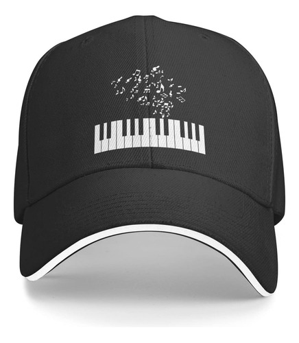 Flyjbs Unisex Piano Music Note Gorra De Béisbol Ajustable, S