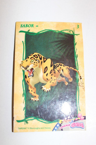 1999 Tarjeta Sabor #3 Tarzan Disney Ricolino Cinema Gum