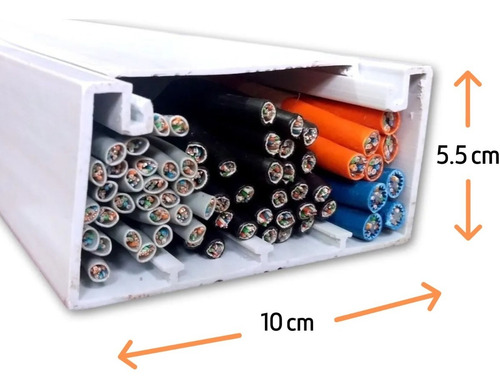 Canaleta Pvc Extra Grande 1.25 Mt 2 Piezas 10cm X 5.5cm 1055