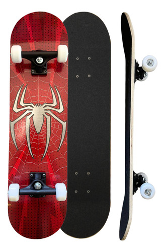 Skate Iniciante Completo Esqueite Desenho Skat Spider Aranha