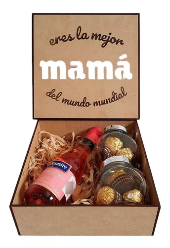 Caja Para Regalo Mdf Tapa Corte Y Grabado Día De Las Madres - $ 121