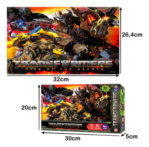 Quebra Cabeça Transformers Despertar Das Feras Batalha 100p