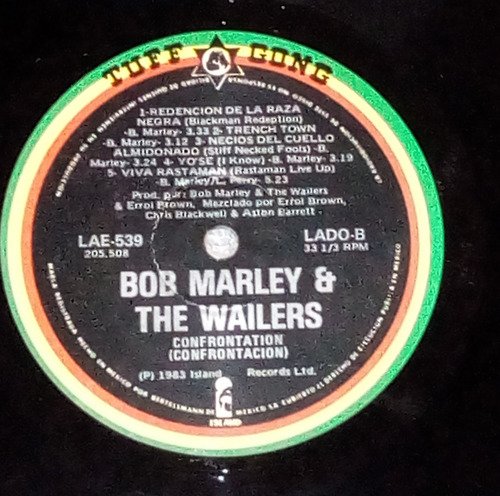 Bob Marley The Wailers Confrontation Disco Lp Acetato Vinil | MercadoLibre