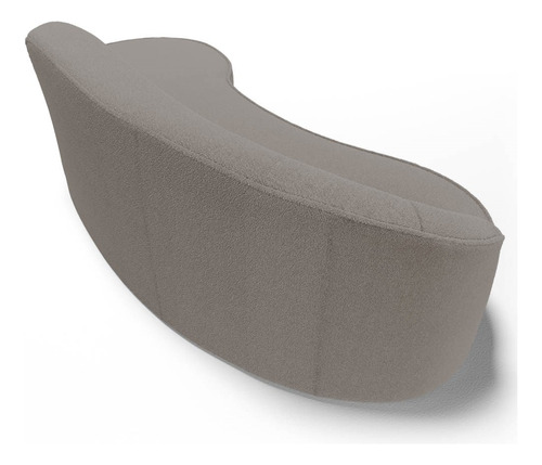 Sofá Living 280cm Braço Esquerdo Mozart Bouclê Bege Escuro Cor Creme