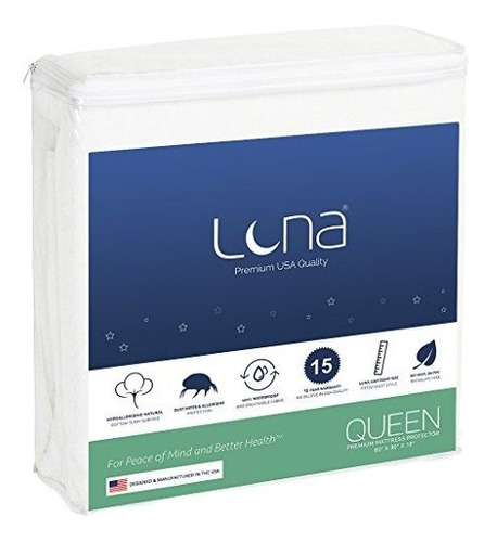 Luna Queen Size Premium Hipoalergénica Impermeable Protector