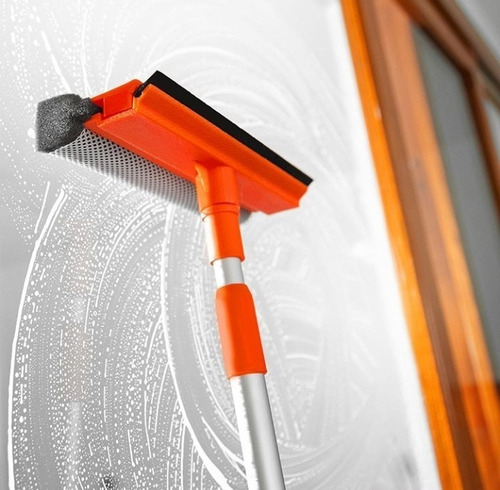 Imagen 4 de 6 de Limpia Vidrio Mop Brilhus C/mango Extensible 2en1 Lava- Seca