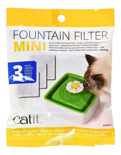 Filtros Catit Triple Accion X3 Und Para Fuente Mini Flor