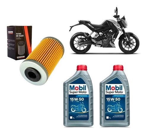 Mobil 15w50 Kit Troca Óleo Ktm Duke 200 390 + Filtro Vedamotors Ffc030 Cxx