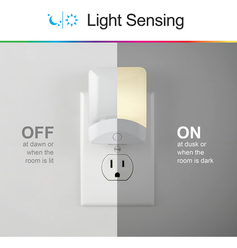 Luz De Noche Led Ge 34693 Con Sensor De Atardecer Y Amanecer Color De La Estructura Color De La Pantalla