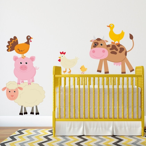 Vinilo Decorativo Infantil Animalitos De La Granja-i 14.