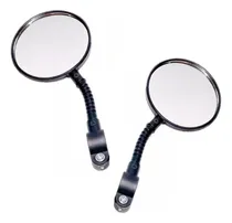 Comprar 2 Retrovisores Redondo Com Refletor Par Kit Espelho Bicileta Cor Preto