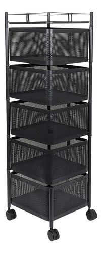 Organizador Metálico Tipo Carro Con 5 Estantes Y Ruedas, Everest, Ideal Para Cocina, Baño O Lavadero, Estantería Móvil Multiuso Para Almacenamiento Eficiente Y Acceso Fácil En Espacios Reducidos