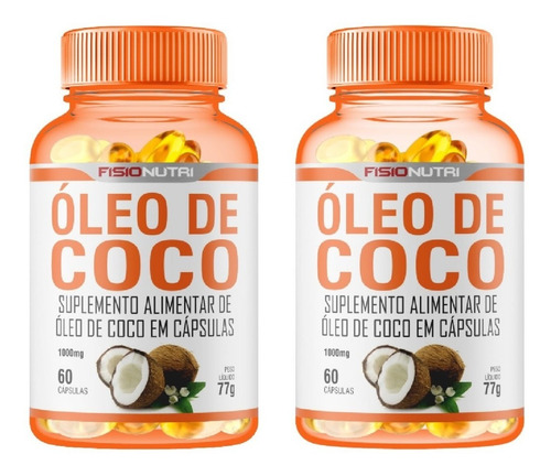 2x Óleo De Coco 60 Cáps 1.000mg - Promoção 