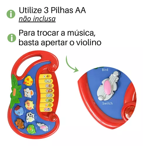 Piano Infantil Teclado Música Educativo Brinquedo Fazendinha