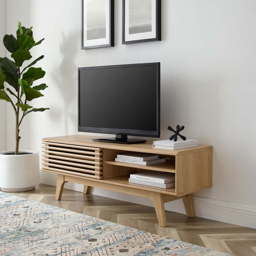 Mueble Para Televisor 48 Pulgadas Moderno Color Roble