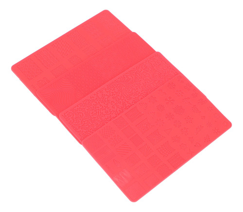 Plantilla Para Impresión De Uñas, 4 Piezas, 3d Relief Salon