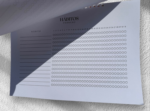 Control De Habitos Calendario 12 Meses Para Colgar