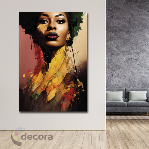 Cuadro Canvas Mujer Africana Etnia Elegante Afri3 60x90