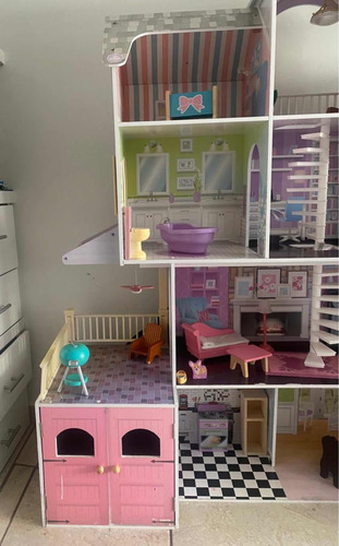 Casa De Muñecas Kidkraft Con Accesorios (Usado)