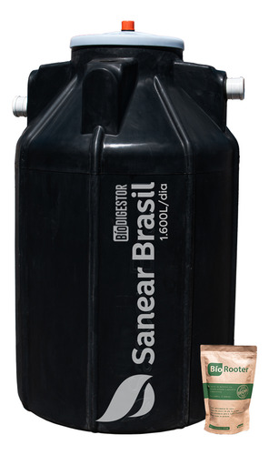 Fossa Biodigestor 1600lts S/ Vala Infiltração Sanear Brasil 10 A 15 Pessoas Tratamento Esgoto
