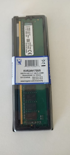 Memória Ram 8gb 1x8gb Kingston Kvr24n17s8/8 Envio Imediato