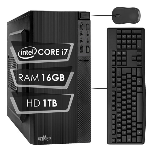 Pc Computador Intel Core I7 16gb Hd 1tb+ Kit Strong Tech