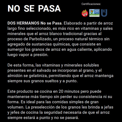 Imagen 3 de 9 de Arroz Parboil Dos Hermanos No Se Pega Libre Gluten Sin Tacc