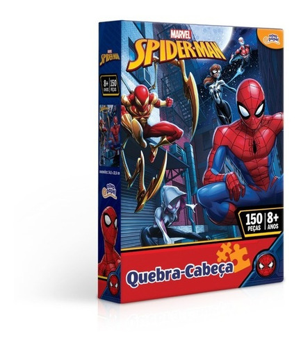 Imagem 1 de 3 de Quebra Cabeça Marvel 150 Peças Homem Aranha - Toyster 8014