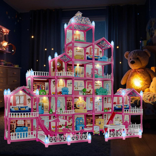 Casa De Muñecas Gigante Mastom 6 Pisos Con Muebles Y Luz