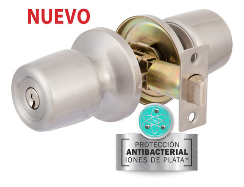 Cerradura Tubular Pomo 8000 Antibacterial Of/dormitorio Inox