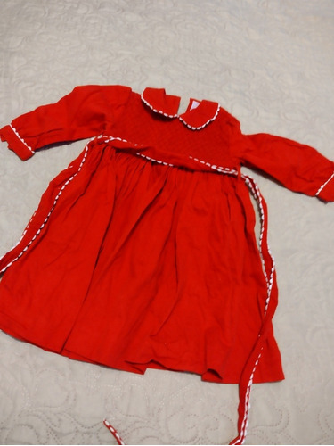 Vestido Rojo Para Niña. Emily Lacey. Talla 12 Meses
