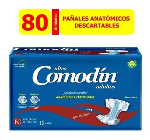 Comodin Anatómicos Elastizados Talle Xg X 80 Pañales