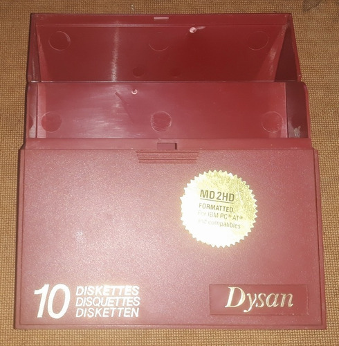 Caixa Para Disquetes 5 1/4 Dysan 100 Com 10 Disquetes (Usado)