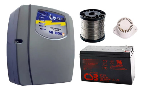 Kit Central Cerca Elétrica Alarme Sh1800 Completo + 1 Tx 110v/220v