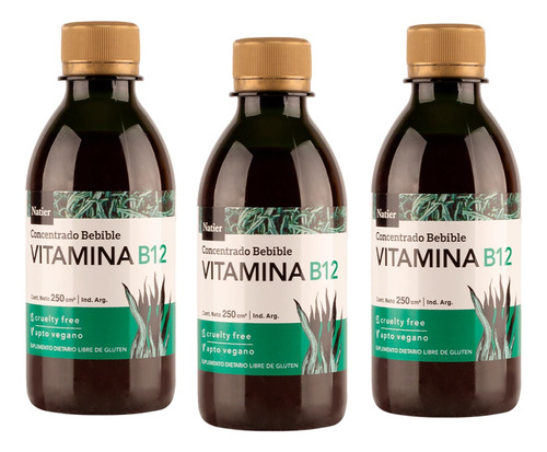 Vitamina B12 X3  Veganas Vegetariano Natier 250ml